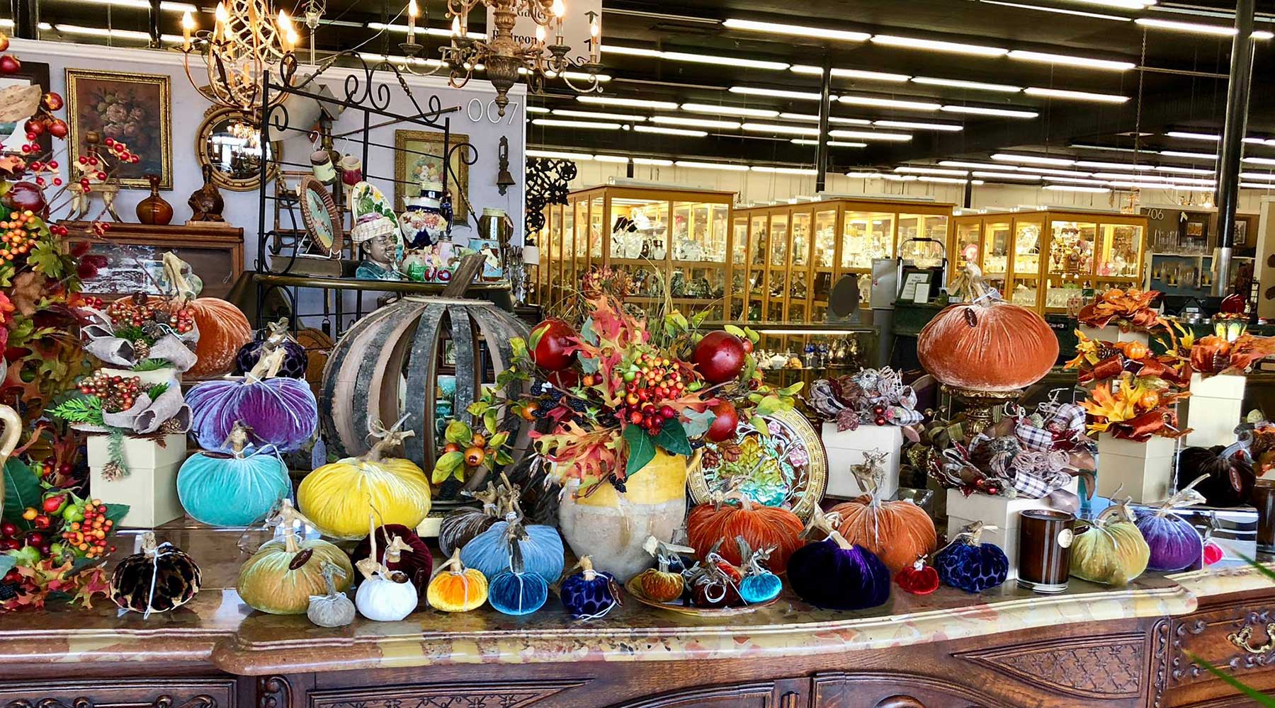 Variety of collectibles and decor items to be found at Forestwood Antique Mall