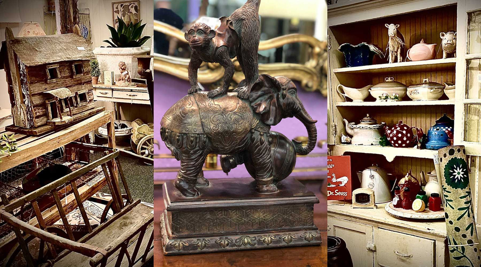 Collage of Cottage and Farmhouse to Unique decor pieces to explore at Forestwood Antique Mall